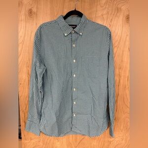 Bonobos Shirt Medium Button Up Blue, White Casual Slim Fit Cotton Long Sleeve